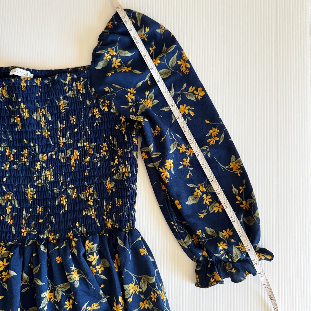 Baltic Born Marta Dress Bohemian Romance Wuthering Heights Floral Midi 1XL Navy - Picture 9 of 16